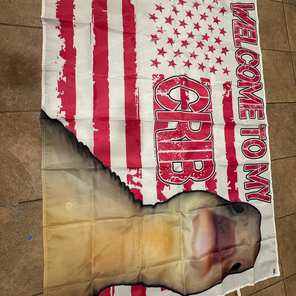 Welcome to My Crib Flag with Animal Print - Picture 3 of 3